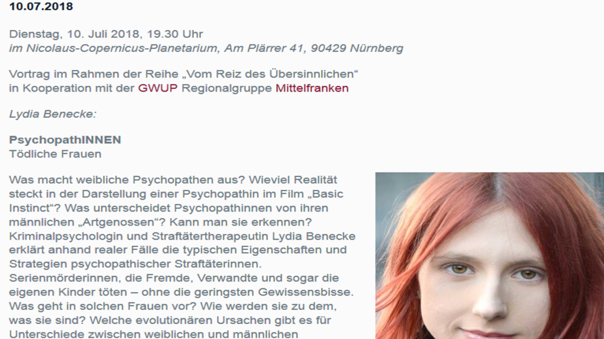 Lydia Benecke Bei Kortizes In Nürnberg: „PsychopathINNEN – Tödliche ...